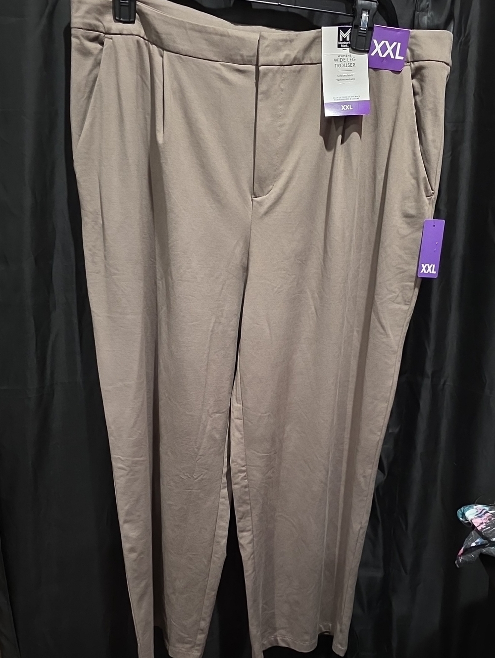 Women’s Wide Leg Trousers in Taupe - XXL